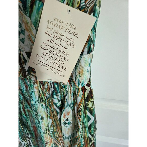 Boston Proper women's dress Ikat new with tags 2015 MSRP $139 red/white/g - Picture 5 of 9
